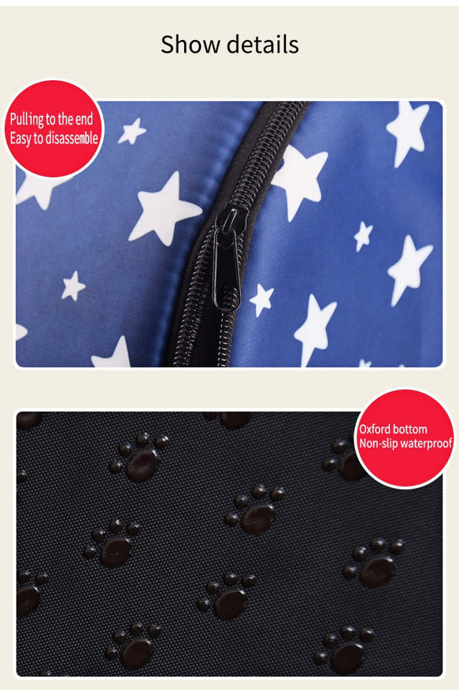 Warm Dog House Print Stars Soft Foldable Pet dogs bed For Puppy large medium Travelling Portable Kennel Mat Cat bed Pet Supplies