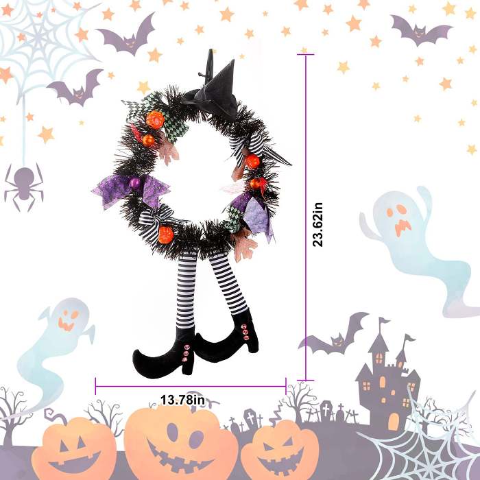 Halloween Witch Wreath Pumpkin Decorations
