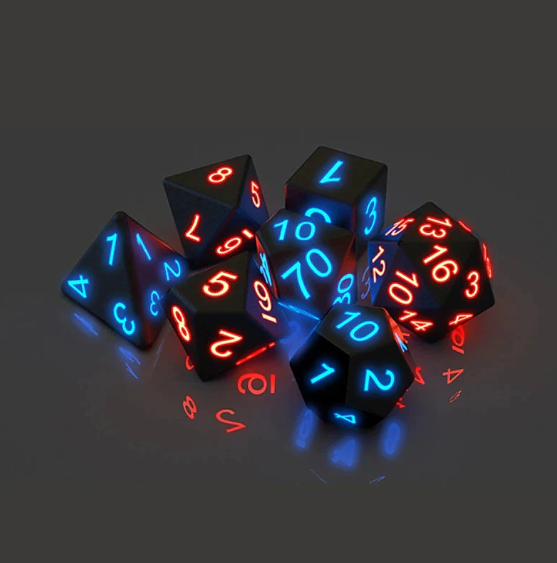 Awesome board game Glowing dice 7 PCS