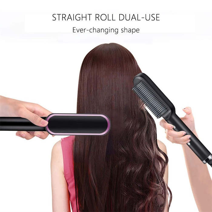 PROFESSIONAL 2-In-1 Hair Straightener Curler Hot Air Comb
