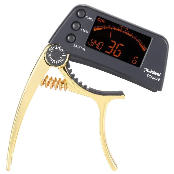 DUAL-USE GUITAR CAPO TUNER WITH LCD DISPLAY