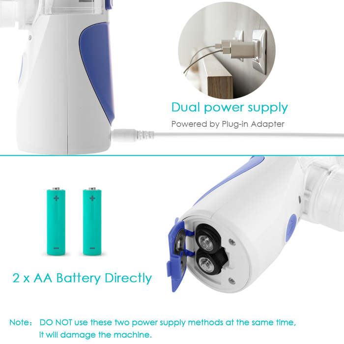 Portable Handheld Nebulizer Machine Mesh Steam Inhaler for Kids, Adults