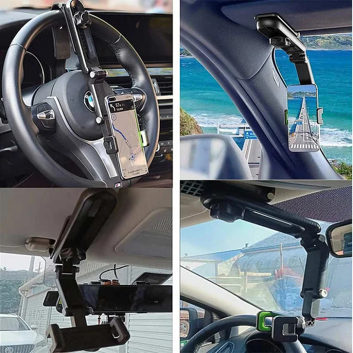 1080 Rotation Muti-Used Car Visor Phone Clip