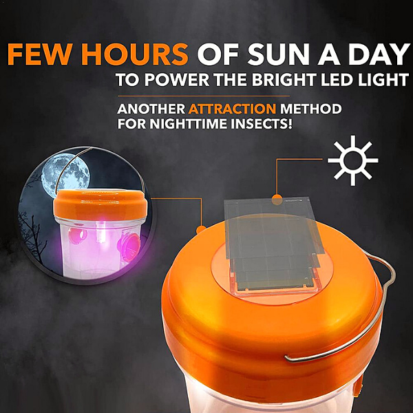 2 Pack Solar Wasp Trap Hanging with LED Light