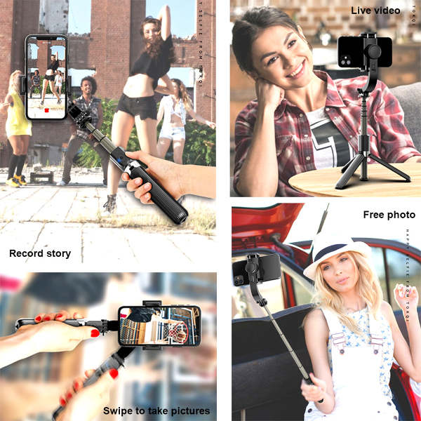 Extendable Selfie Stick Tripod with Detachable Bluetooth 4.0 Remote Shutter For Android iOS Phone