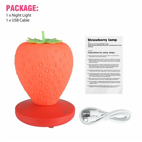 Strawberry Night Light Soft Silicone Table Lamp