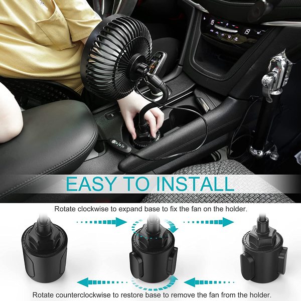 Car Cup Holder Fan