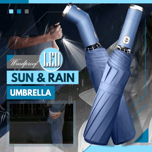Windproof LED Sun & Rain Umbrella
