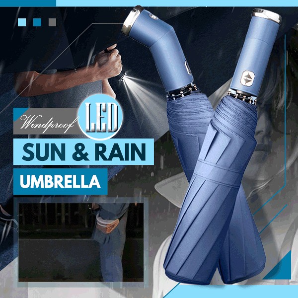 Windproof LED Sun & Rain Umbrella