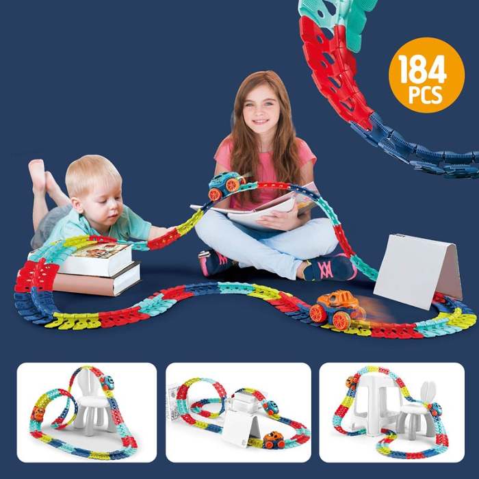 Changeable Track With LED Light-Up Race Car