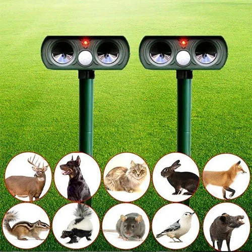 Solar Power Ultrasonic Animal Pest Repeller Infrared Sensor Waterproof Animal Deterrent