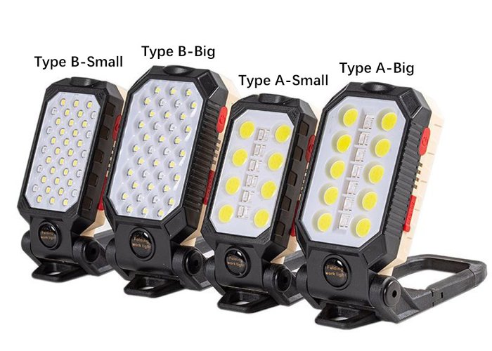 USB Rechargeable Work Light Portable LED Flashlight Adjustable Waterproof Camping Lantern Magnet Design with Power Display