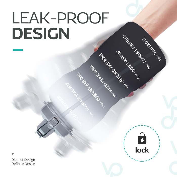 64oz Leak-Proof Water Bottle with Detachable Straw for Fitness