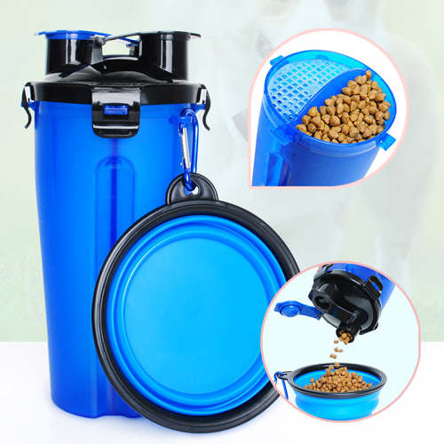 Portable Dogs & Cats Water & Food Bottle With Pet Bowls