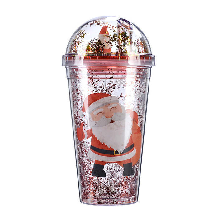 Cartoon Christmas Straw Cups