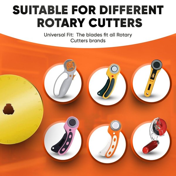 45mm Titanium Coated Rotary Cutter Blades – 10 Blades Pack