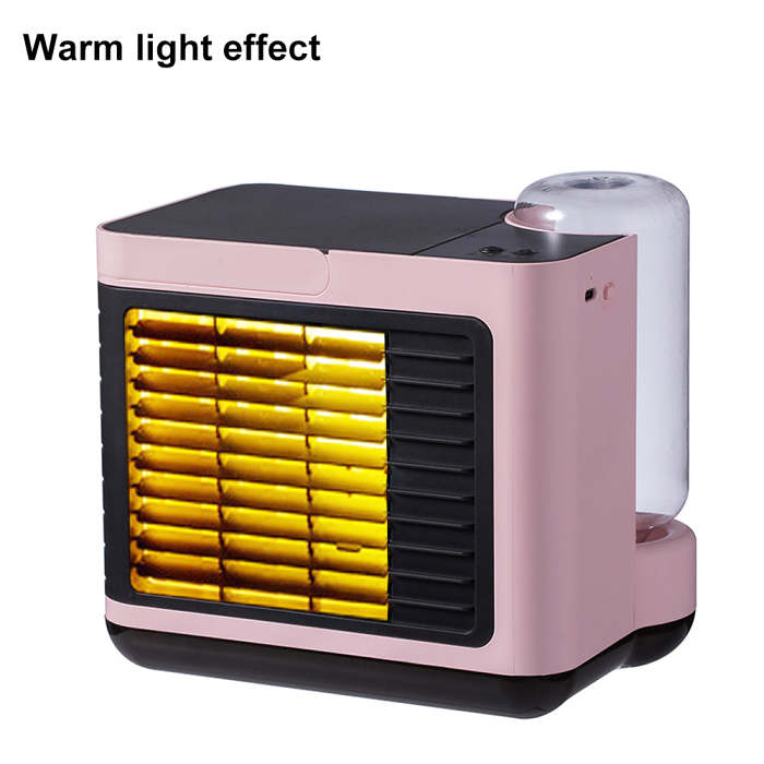 Bittychoice Portable Air Conditioner Tabletop Negative Ion Air-Conditioning Fan with 3 Speeds & Night Light, Evaporative Air Cooler with Icebox for Home Room Office