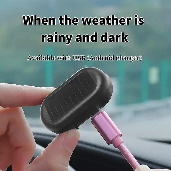 Car Anti-theft Simulation Warning Flashing Solar Light