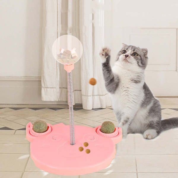 Self-Playing Tumbler Cat Toy and Food Dispenser