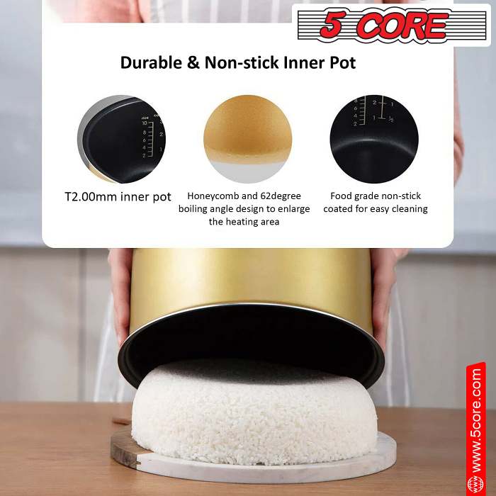 5 Core Asian Rice Cooker Electric Japanese Rice Maker w 17 Preset by Veasoon