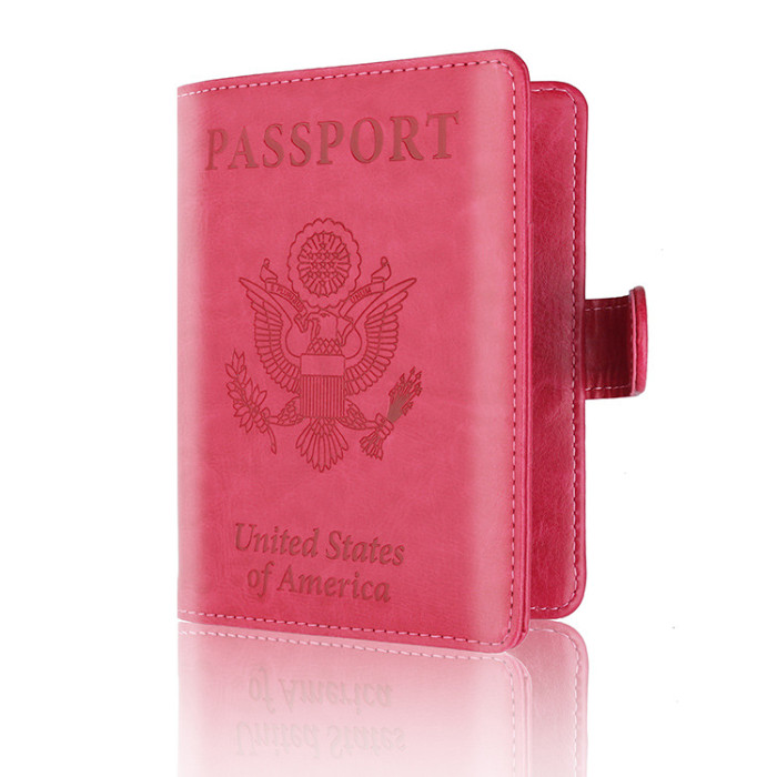 RFID Blocking Passport Holder Discoloration PU Leather Wallet Card Protector