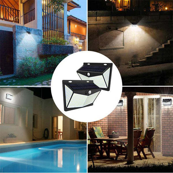 LED Solar Power PIR Motion Sensor Wall Light Outdoor Garden Lamp Waterproof