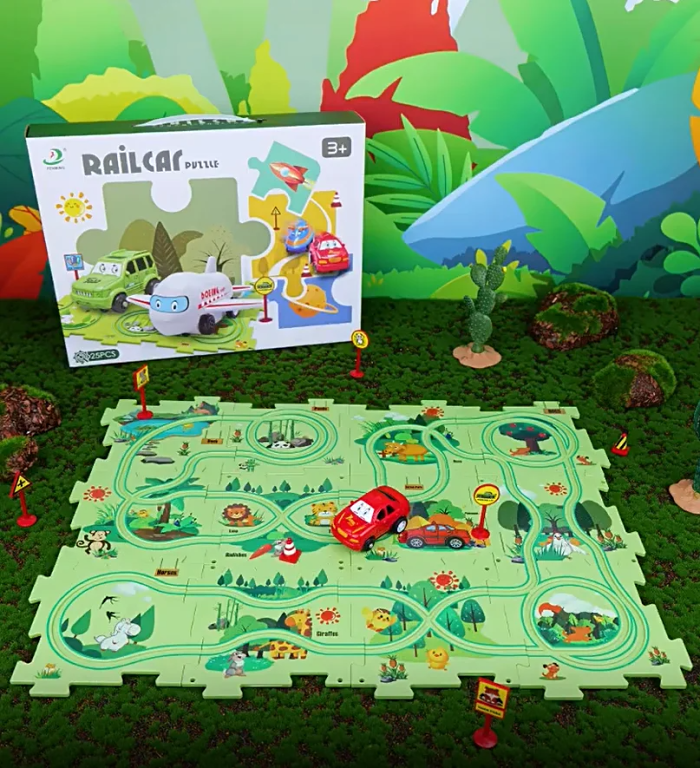 PuzzleRacer Kids Car Track Set