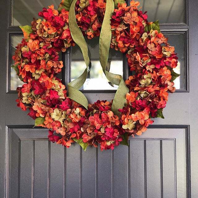 Fall Hydrangea Wreath For Front Door - Rustic Home Decor