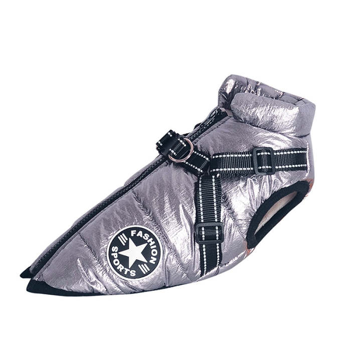 Pet Waterproof Winter Warm Dog Jacket With Harness