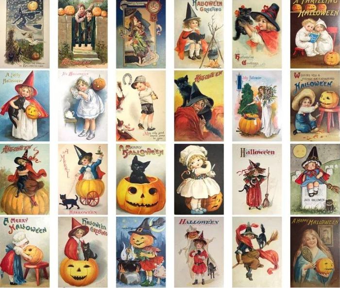 Vintage Halloween Postcard ( 24 pcs )