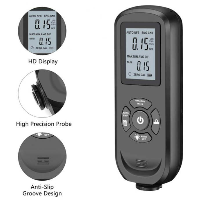Paint Thickness Gauge Fast Auto Recognition Measuring Range 0-2000UM