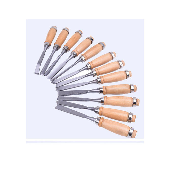 12Pcs/Set  Wood Carving Chisel, Professional Sculpture Woodworking Hand Tools