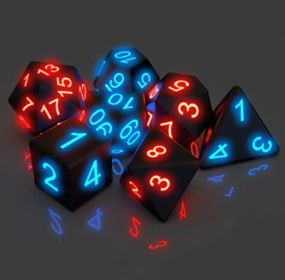 Awesome board game Glowing dice 7 PCS