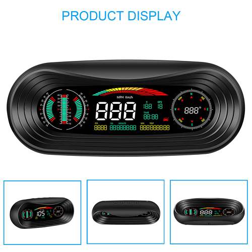 Head up Display Car Overhead Video Players GPS Speedometer with Speed OverSpeed Alarm KMH/MPH Mileage Measurement for All Vehicles