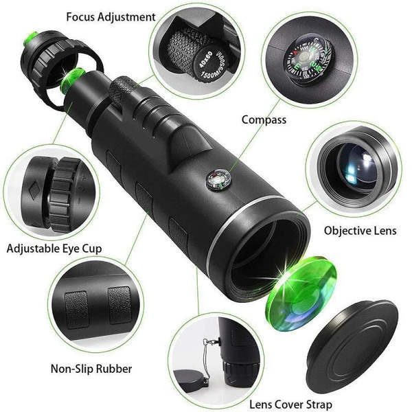 Starscope HD Monocular - High Power Monocular With Smartphone Holder & Tripod