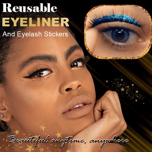 Waterproof&Reusable Eyeliner And Eyelash Stickers（4 PAIRS）