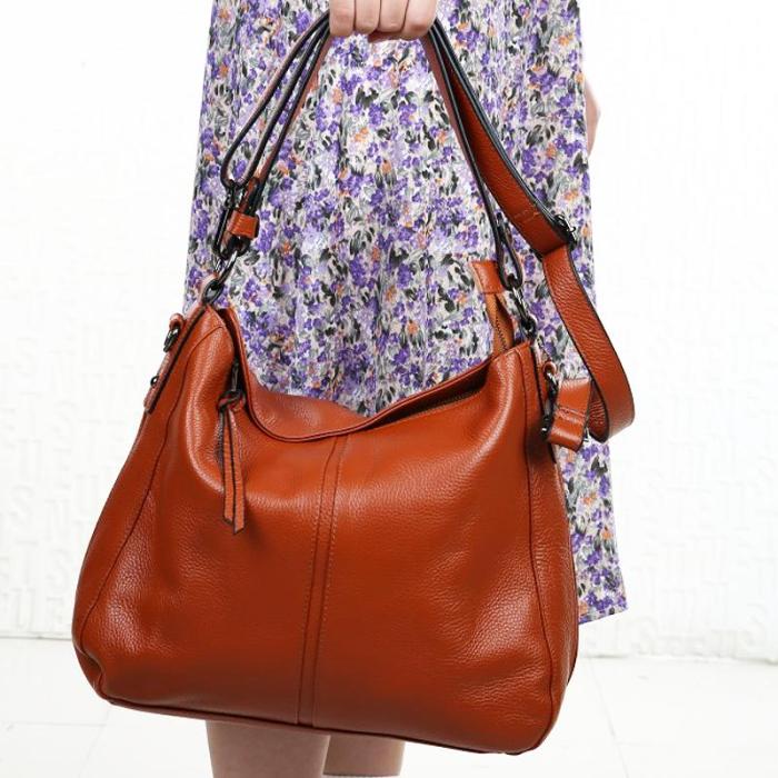 Leather Crossbody Hobo Handbag For Women