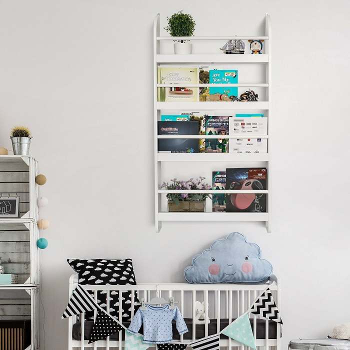 White Children Bookshelf Storage