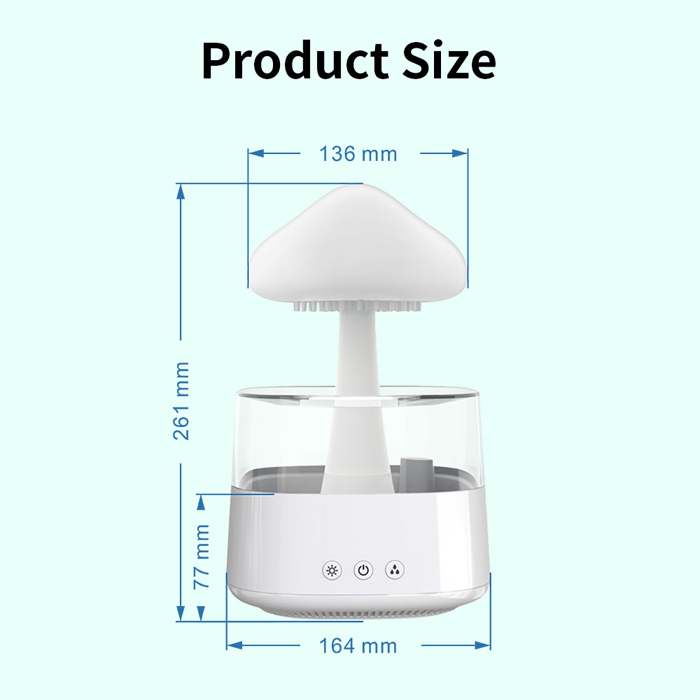 Rain Cloud Humidifier, Rain Cloud Night Light, Aromatherapy Essential Oil Diffuser with 7 Color Changing, Raindrop Sound for Home Office Room