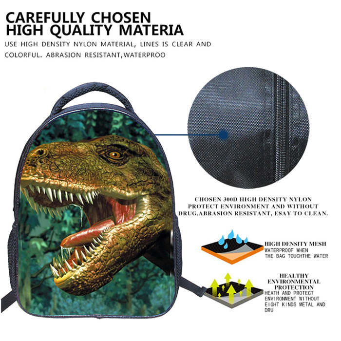 3D Dinosaur Backpack Book Bags Boys Girls Backpack Satchel Travel Rucksack Bag