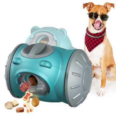 Interactive dog tumbler toy for IQ and slow feeding