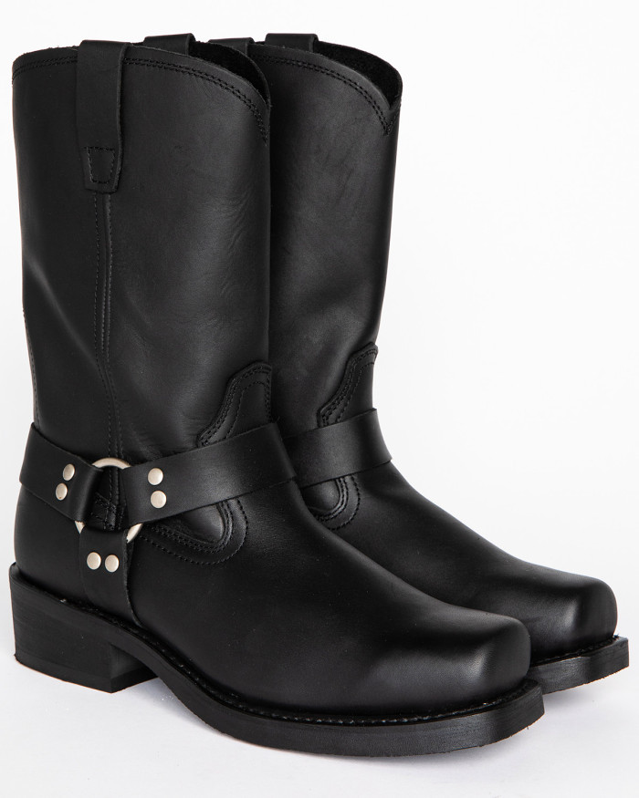 Men's Black Harness Boot - 11 Inch Tall