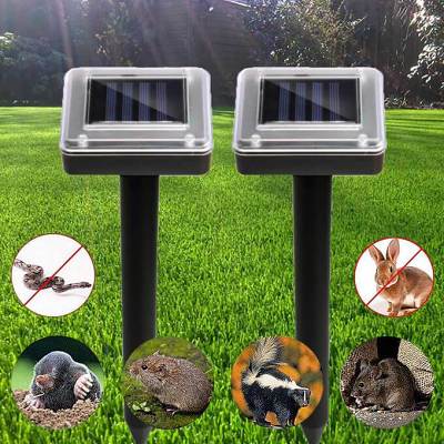 2 Pcs Solar Powered Ultrasonic Snake Repeller, Mole Repellent, Gopher Repellent