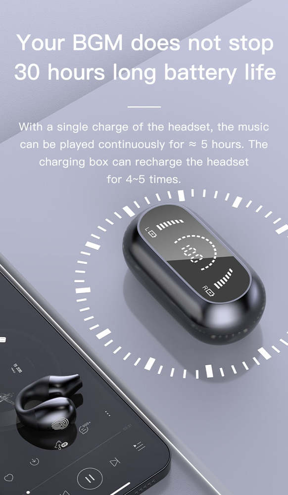 2023 Wireless Ear Clip Bone Conduction Headphones