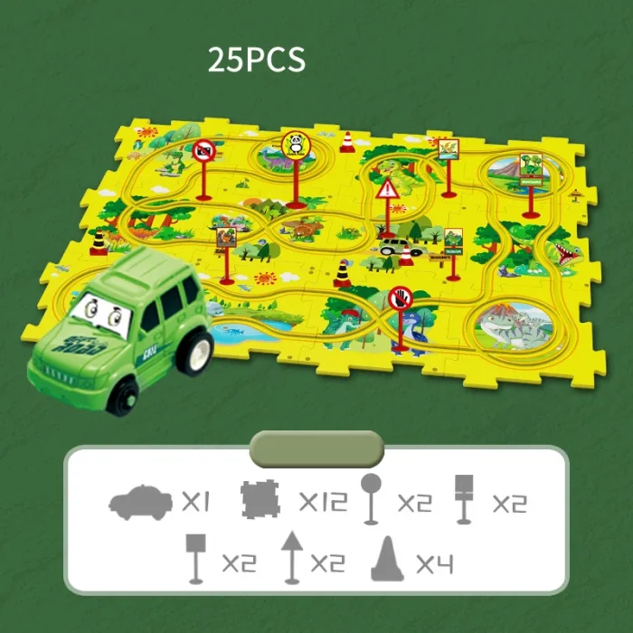 PuzzleRacer Kids Car Track Set