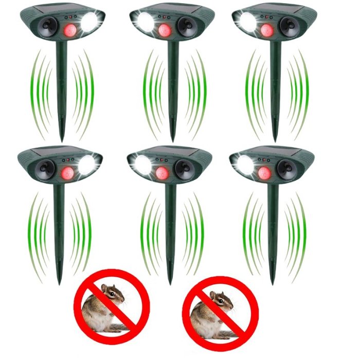 Solar Powered Ultrasonic Chipmunk Repellent- Get Rid of Chipmunks in 48 Hours