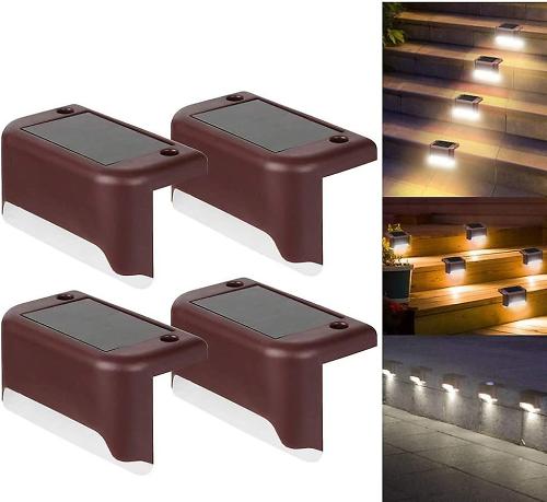 4 Pack Waterproof Outdoor Solar Deck Lights