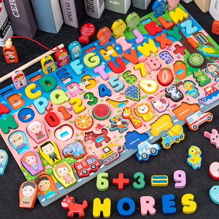 Educational Wooden Block Puzzle Match Board (37 Options)