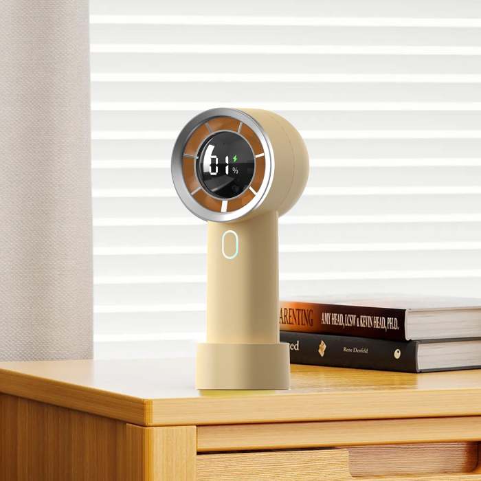 Rechargeable handheld fan.