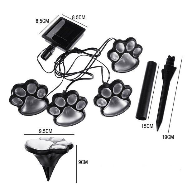 Solar Paw Print Garden Lights